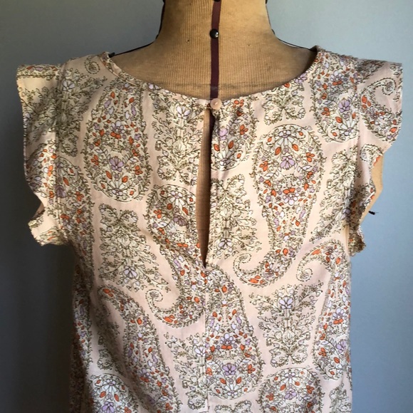 Old Navy Sweet Print Shell Top Sleeveless Pintucks - Picture 5 of 13